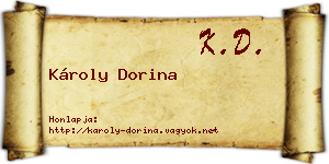 Károly Dorina névjegykártya