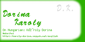 dorina karoly business card